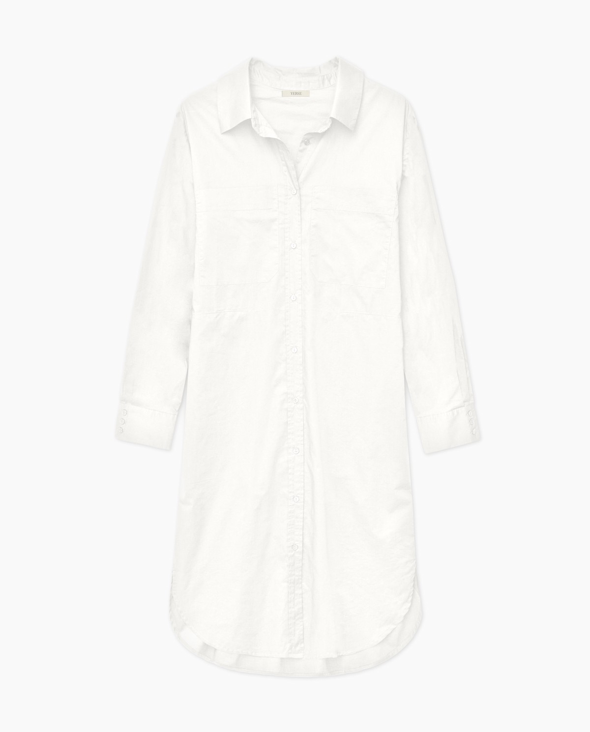 Vestido cuello camisero popelín blanco 7