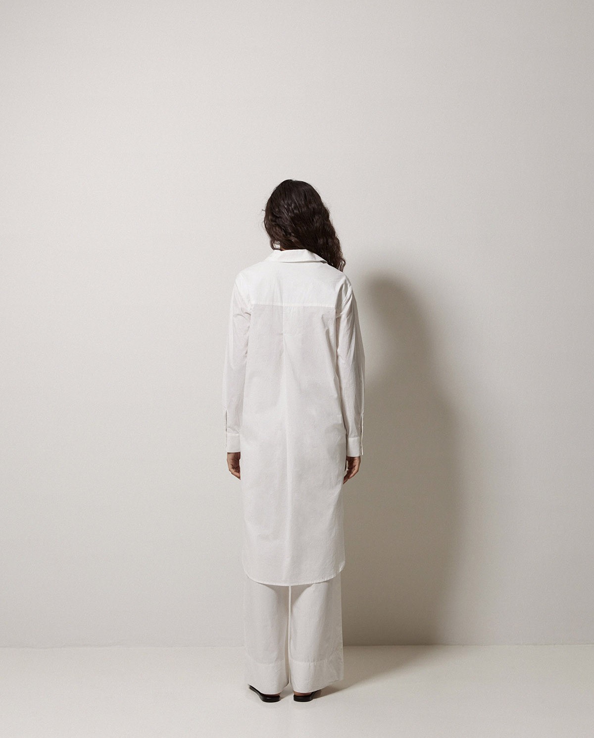 Vestido cuello camisero popelín blanco 5