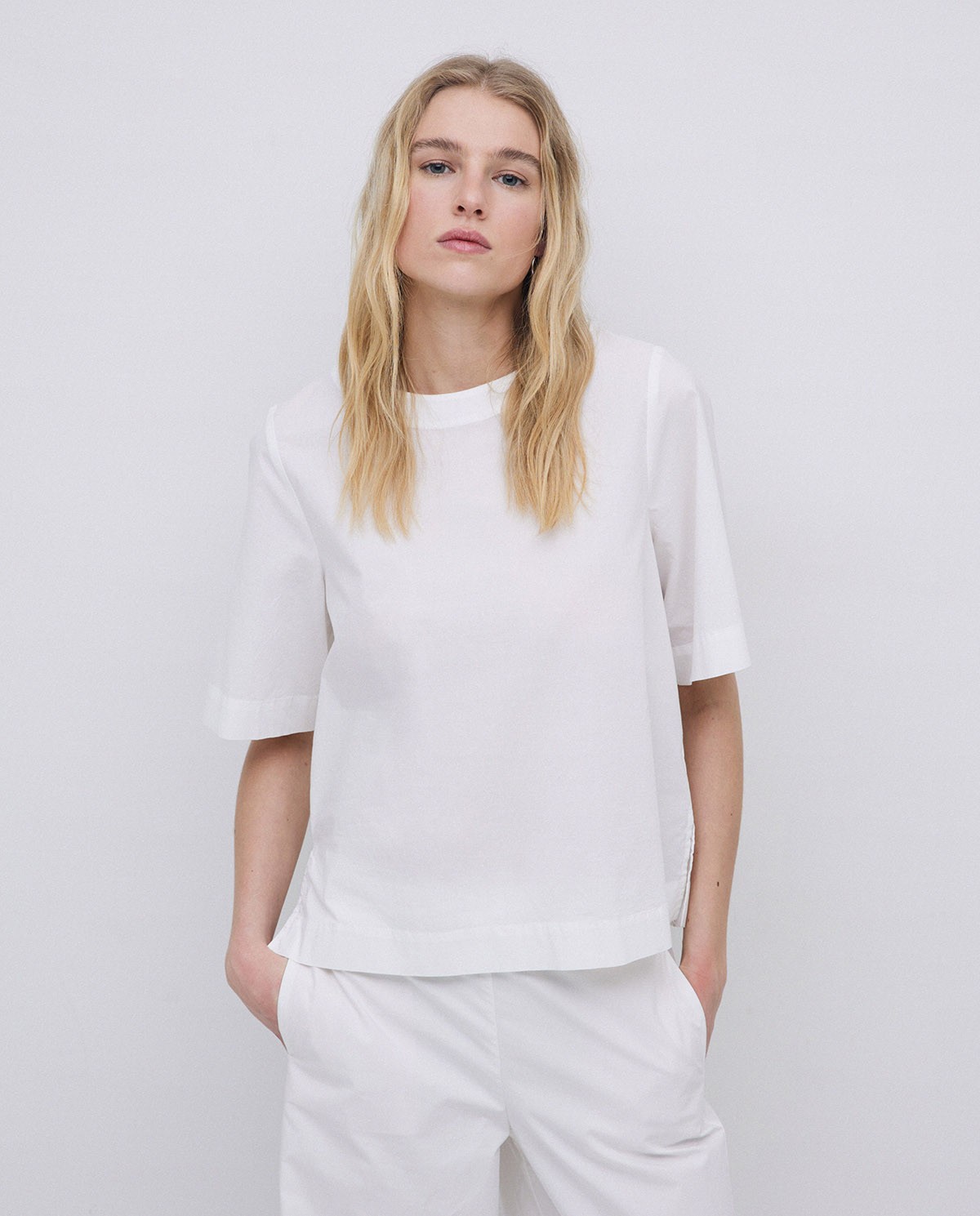 Chemise en popeline blanche 2
