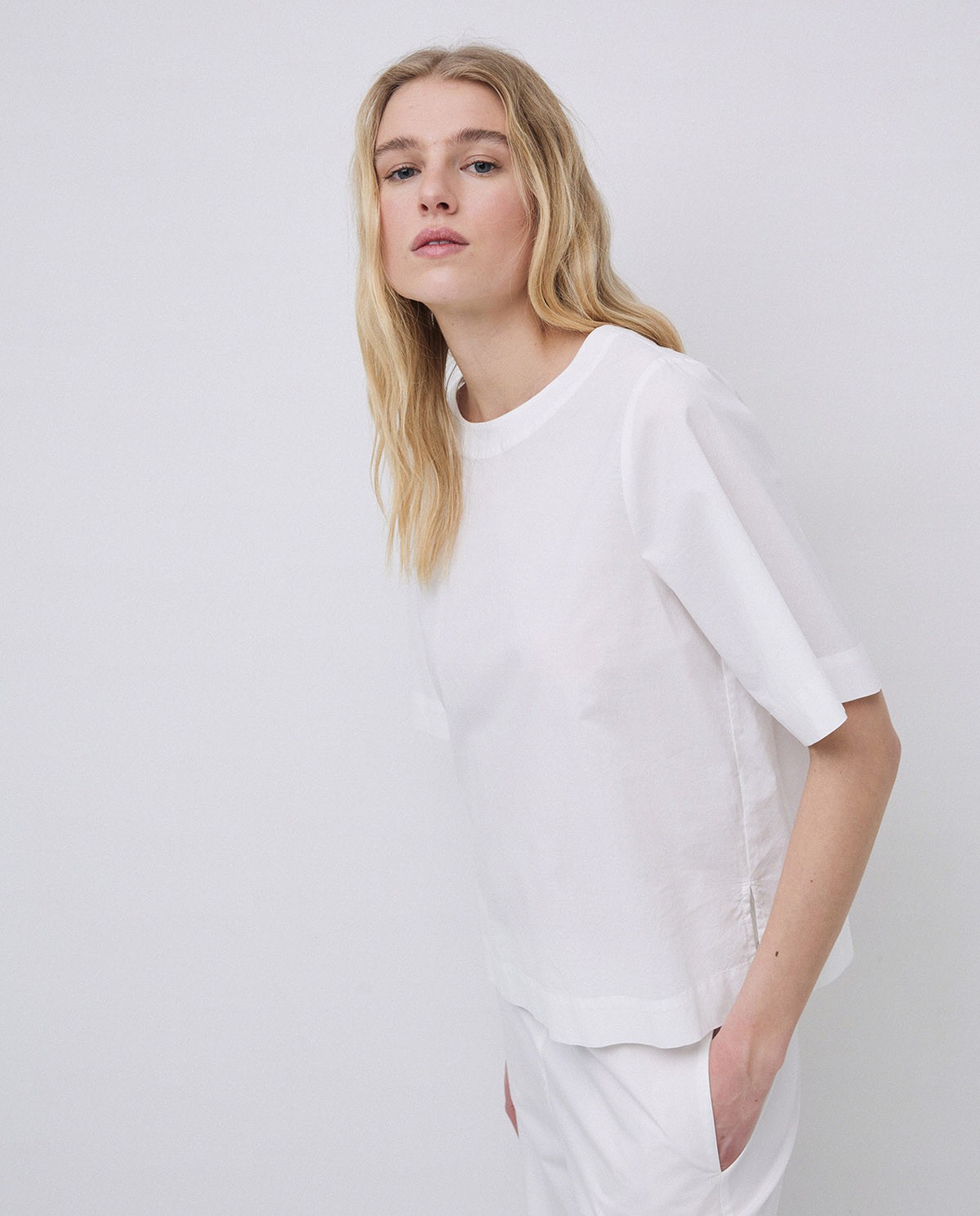 Chemise en popeline blanche 1