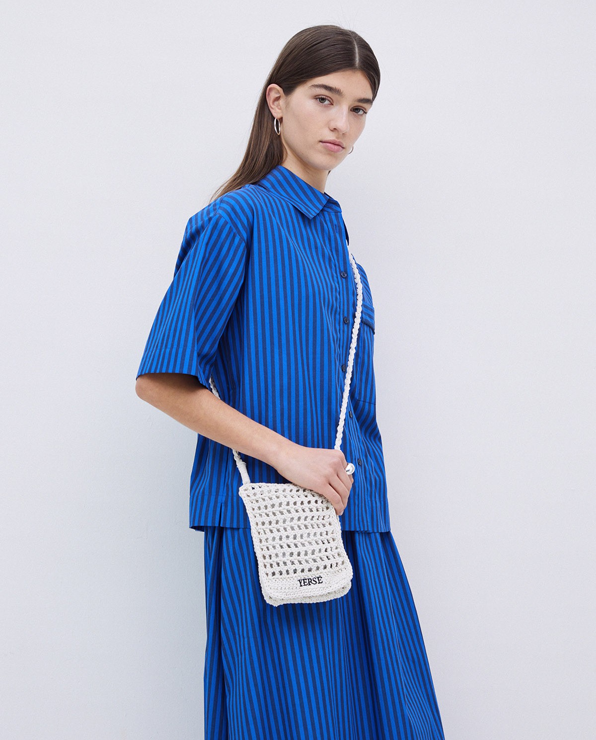 Chemise en popeline à rayures bleu foncé 4