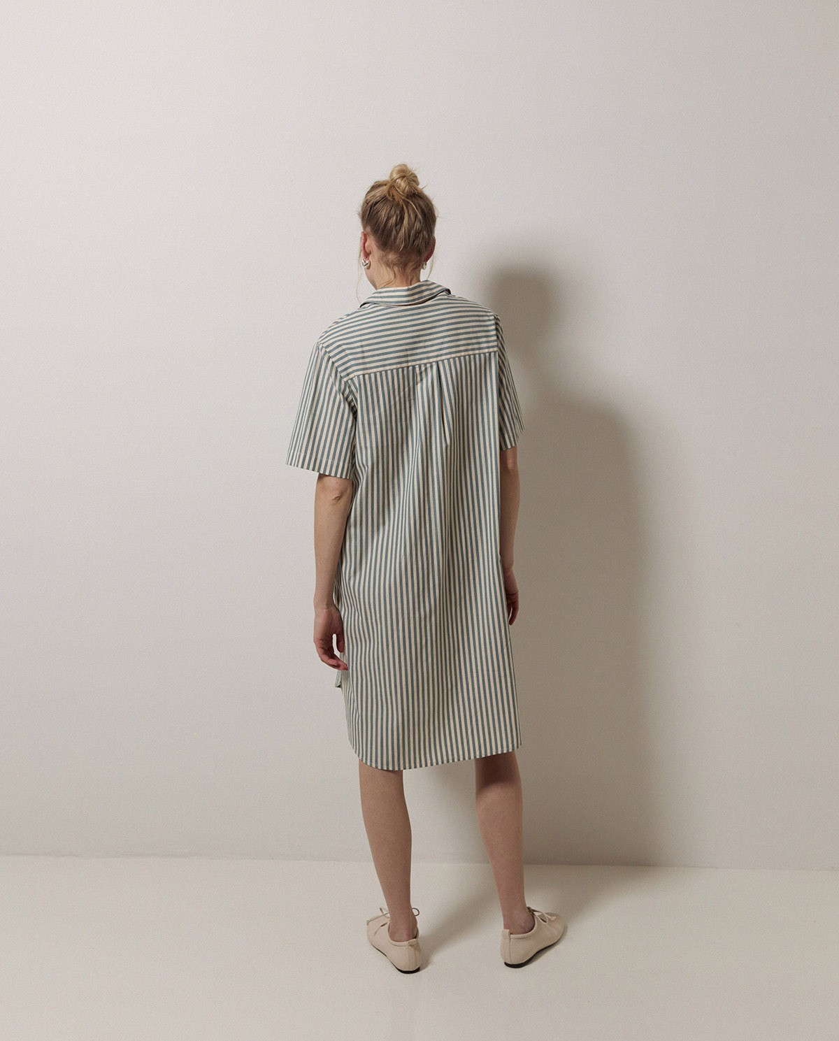Vestido corto rayas verde 4