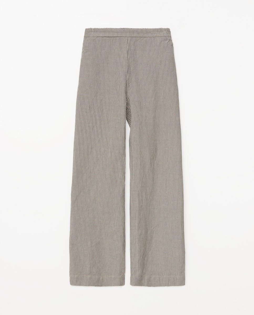 Pantalon coupe droite à rayures grisâtre 6