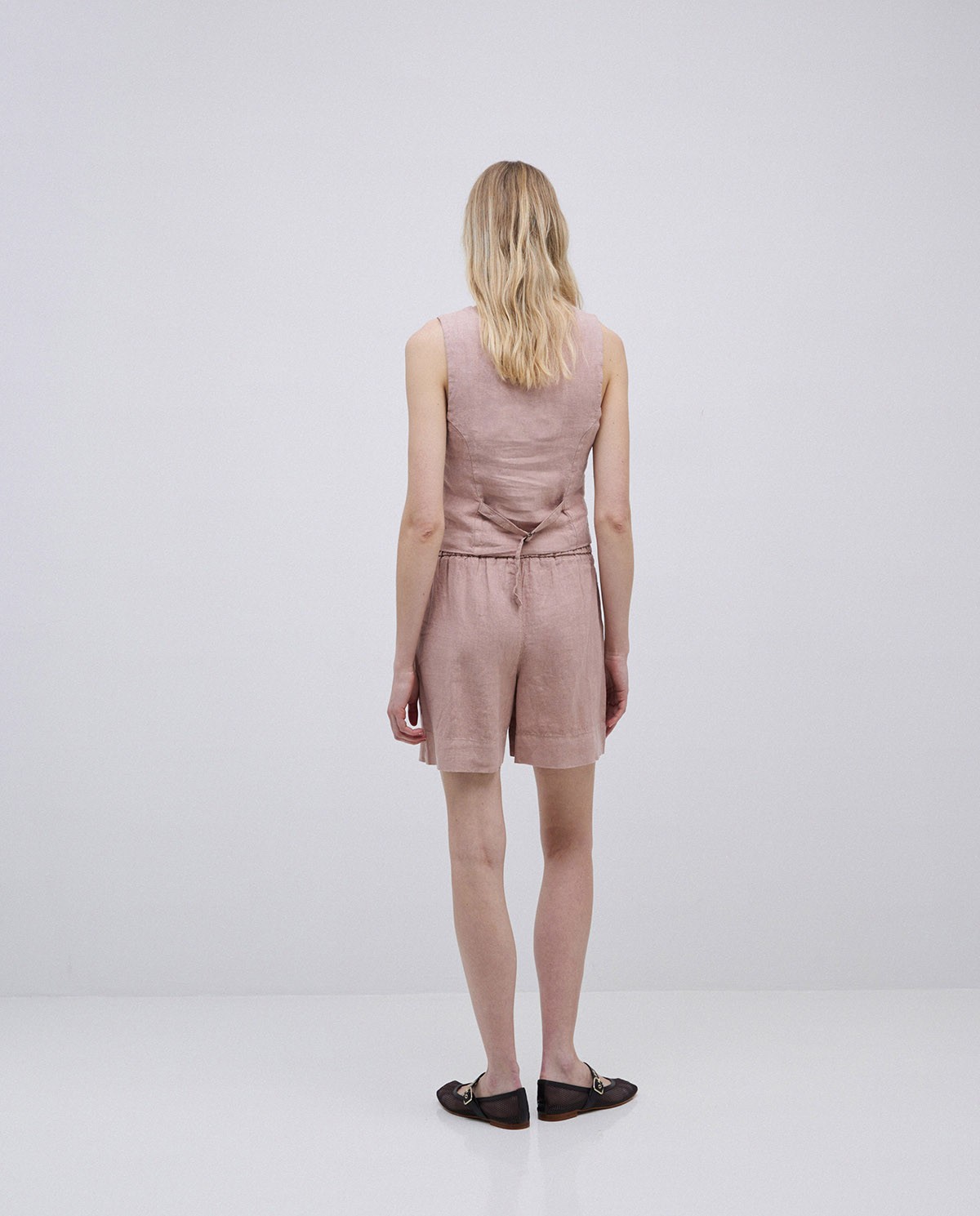 Pink 100% linen vest