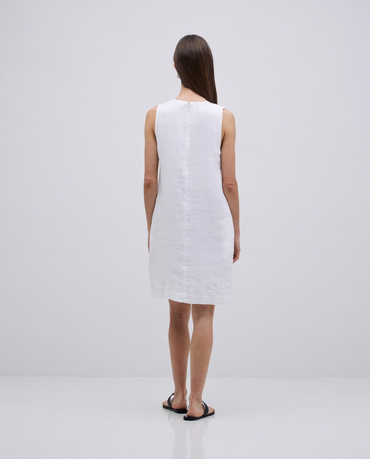 Vestido 100% lino blanco 7
