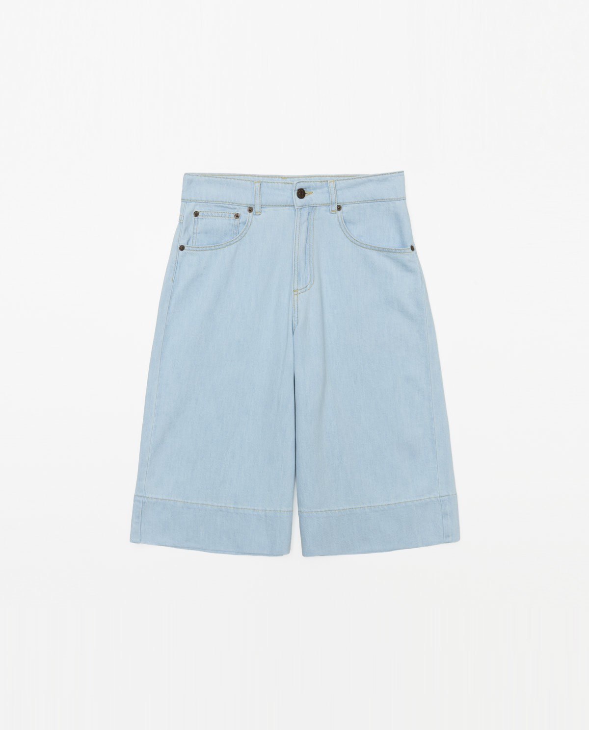 Bermuda en jean bleu indigo 7