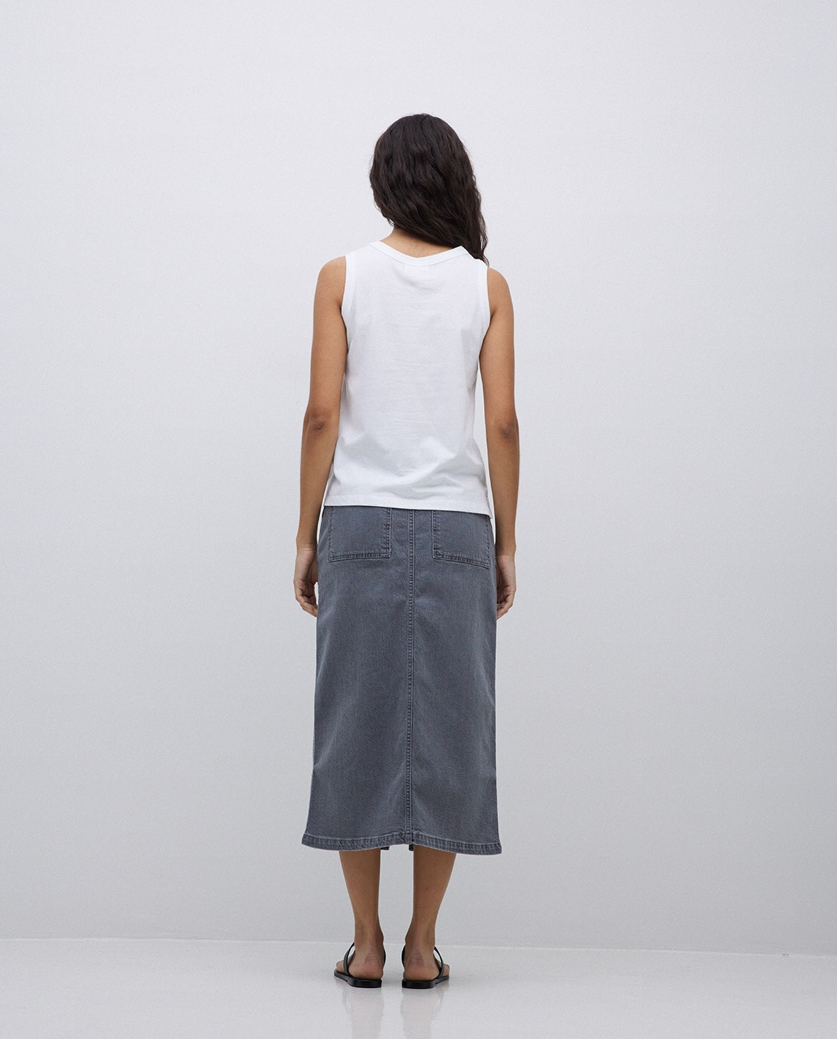 Falda tejana midi gris