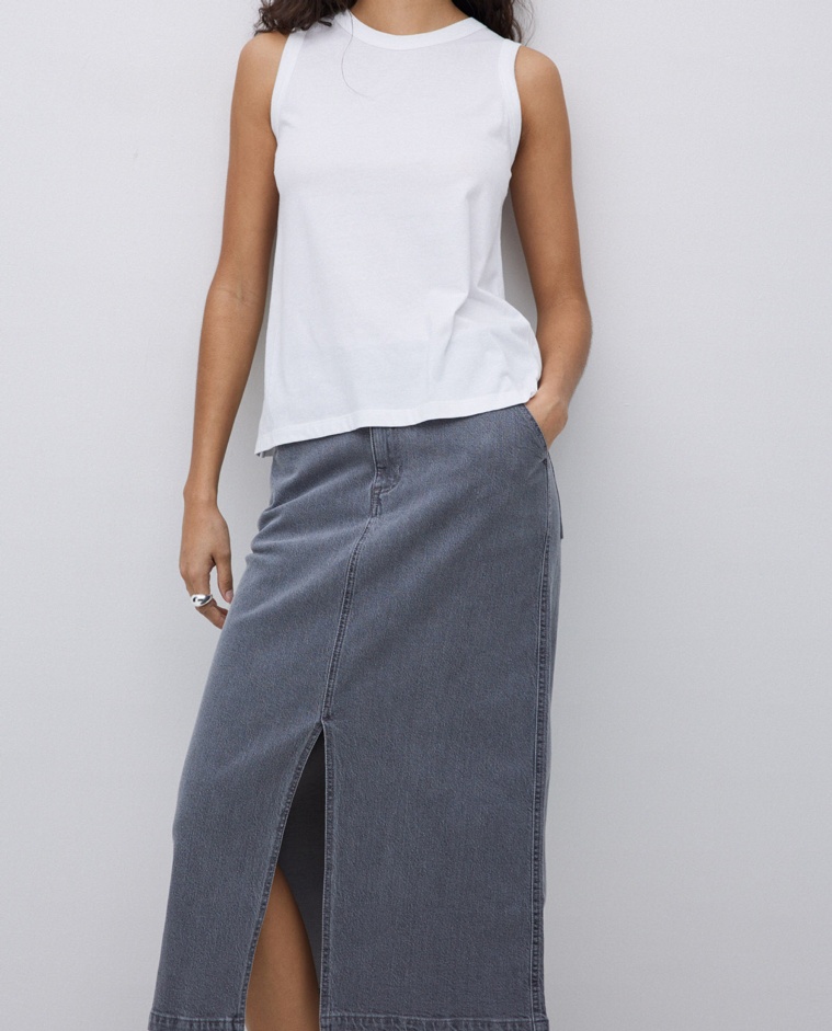 Falda tejana midi gris