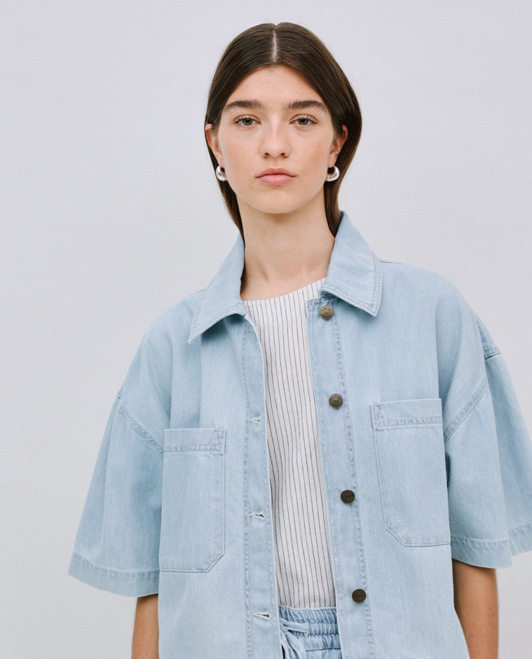 Blue tencel denim jacket