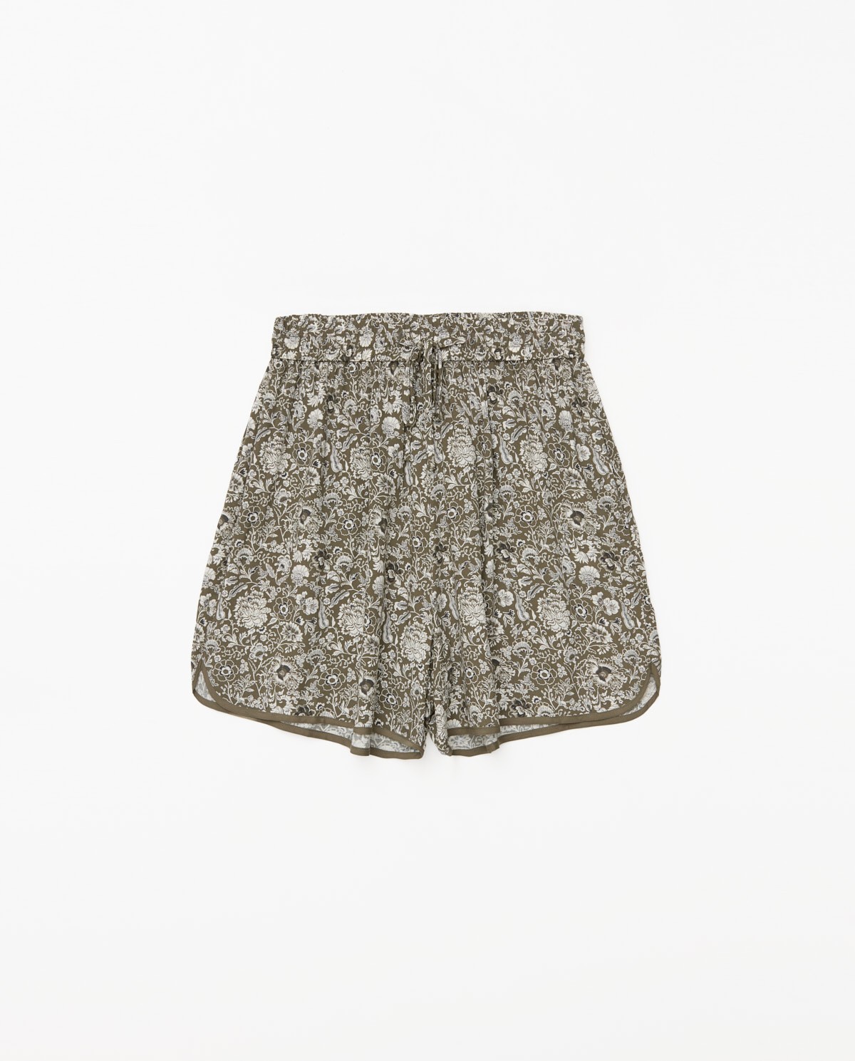 Short fluide motif floral kaki 6