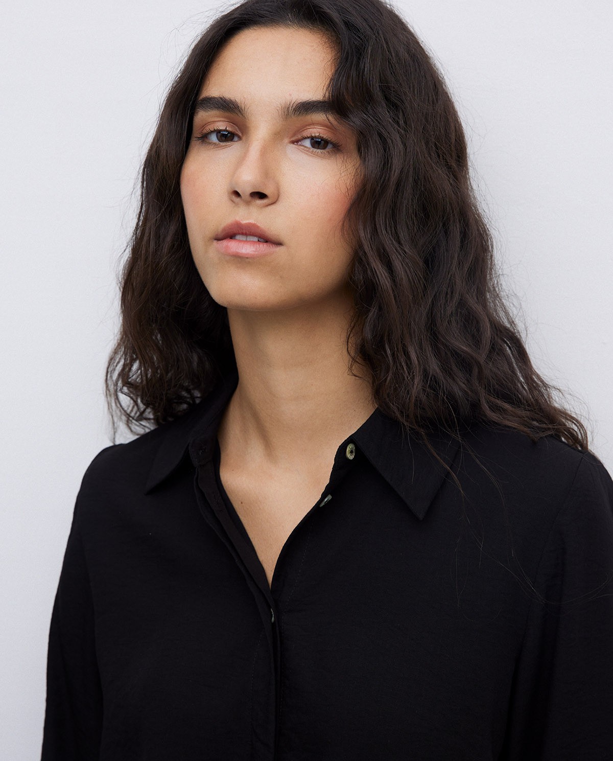 Black flowy viscose shirt 1