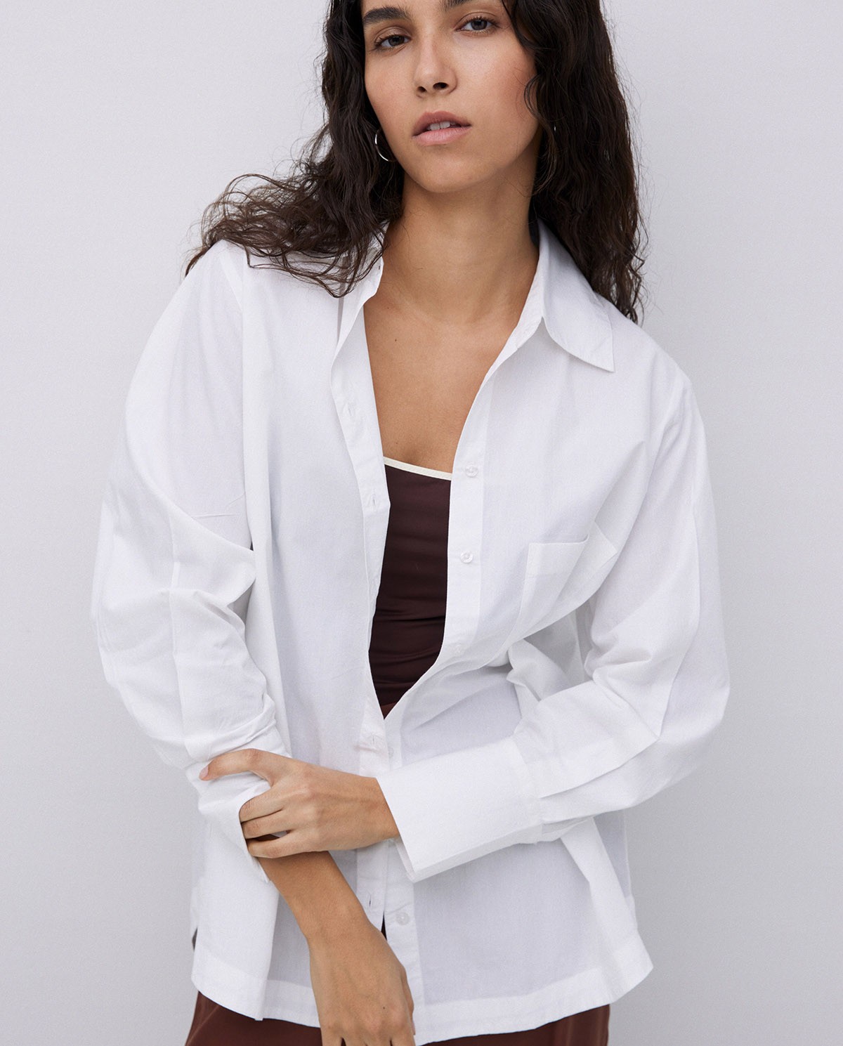 White plain poplin shirt 1
