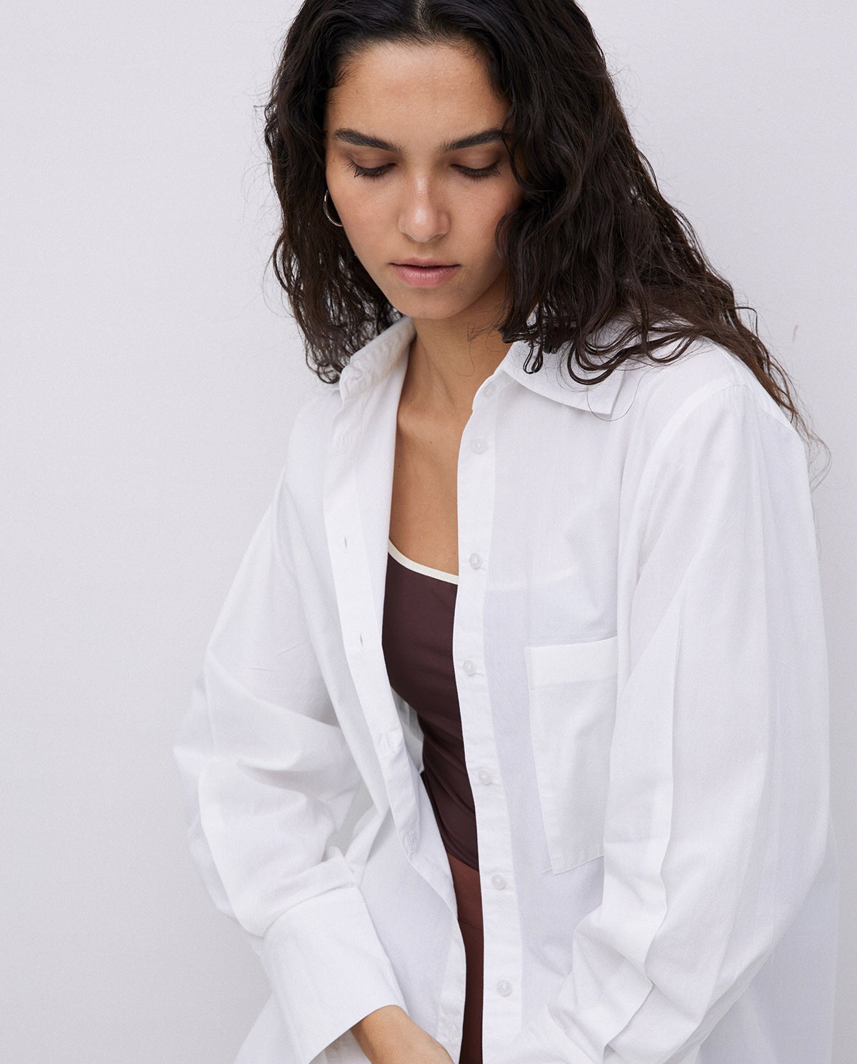 White plain poplin shirt 2
