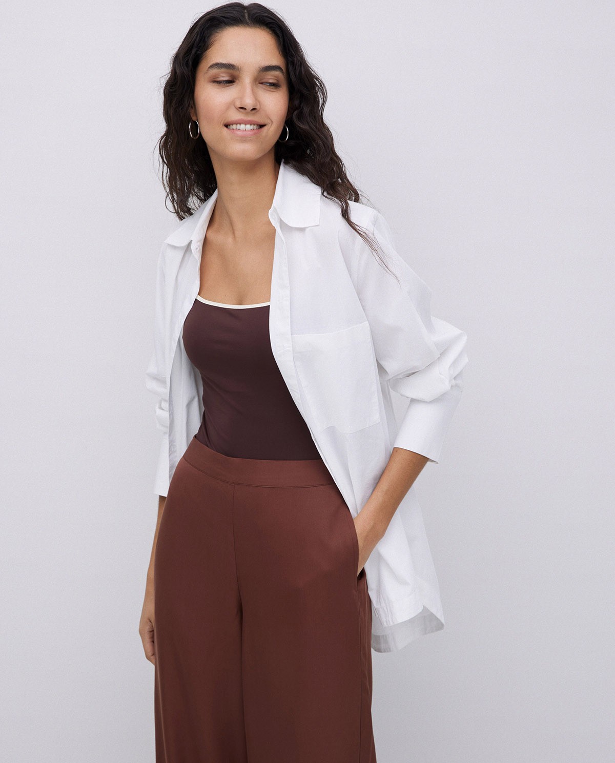 White plain poplin shirt