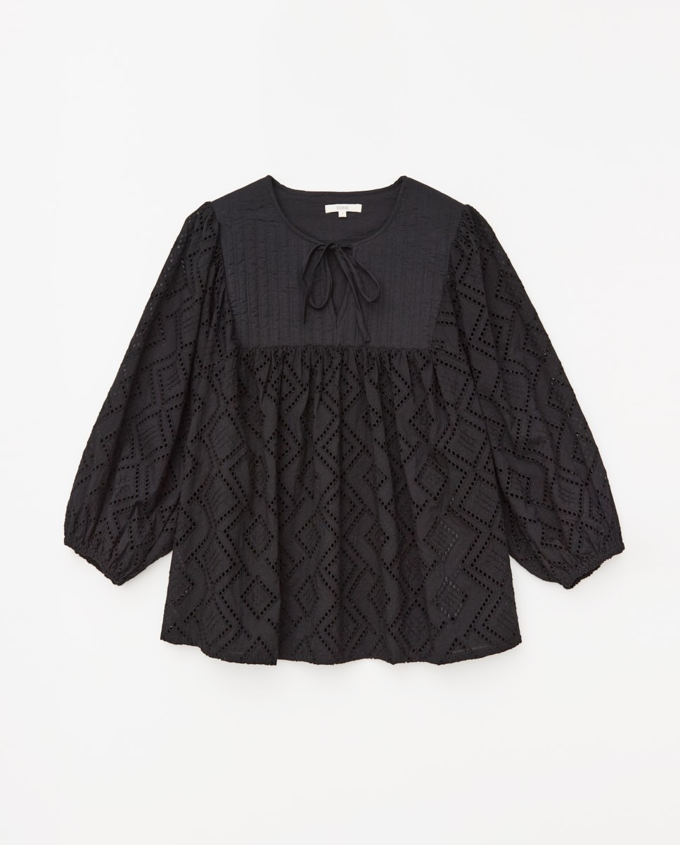 Camisa canesú enconxat negre 6