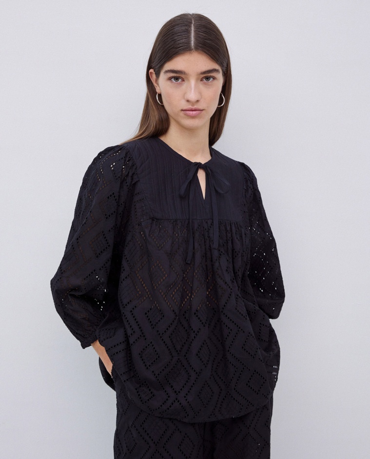 Black quilted yoke shirt