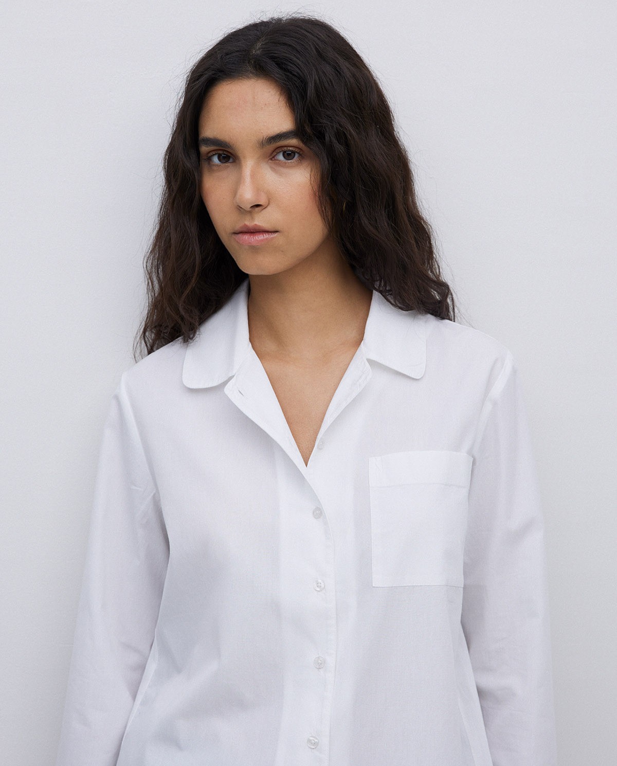 Camisa popelín algodón orgánico blanco 1