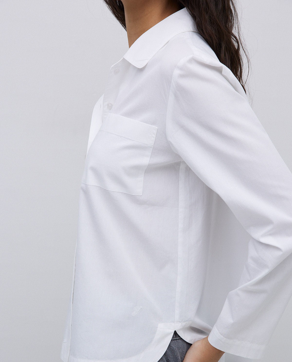 Camisa popelín algodón orgánico blanco 3