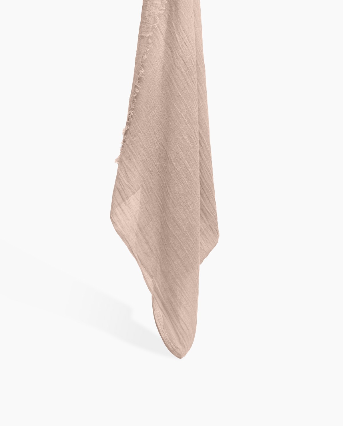 Foulard mousseline de coton et lin beige 2