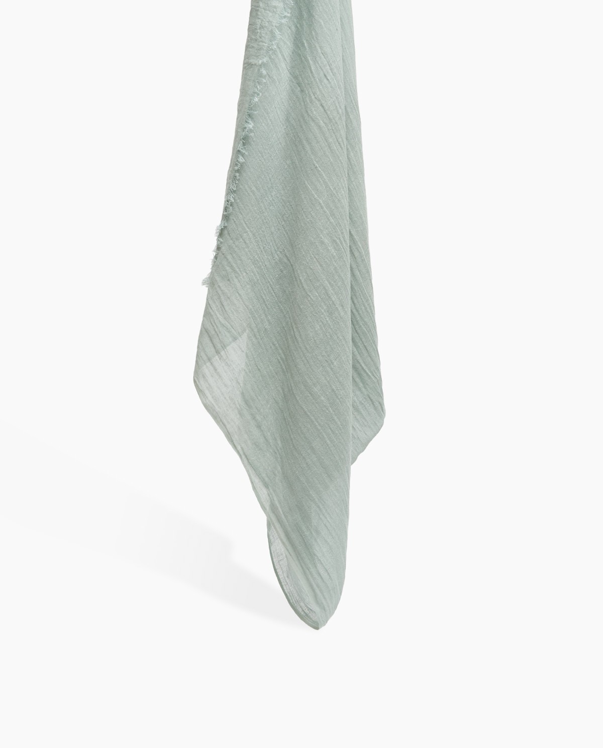 Foulard mousseline de coton et lin vert