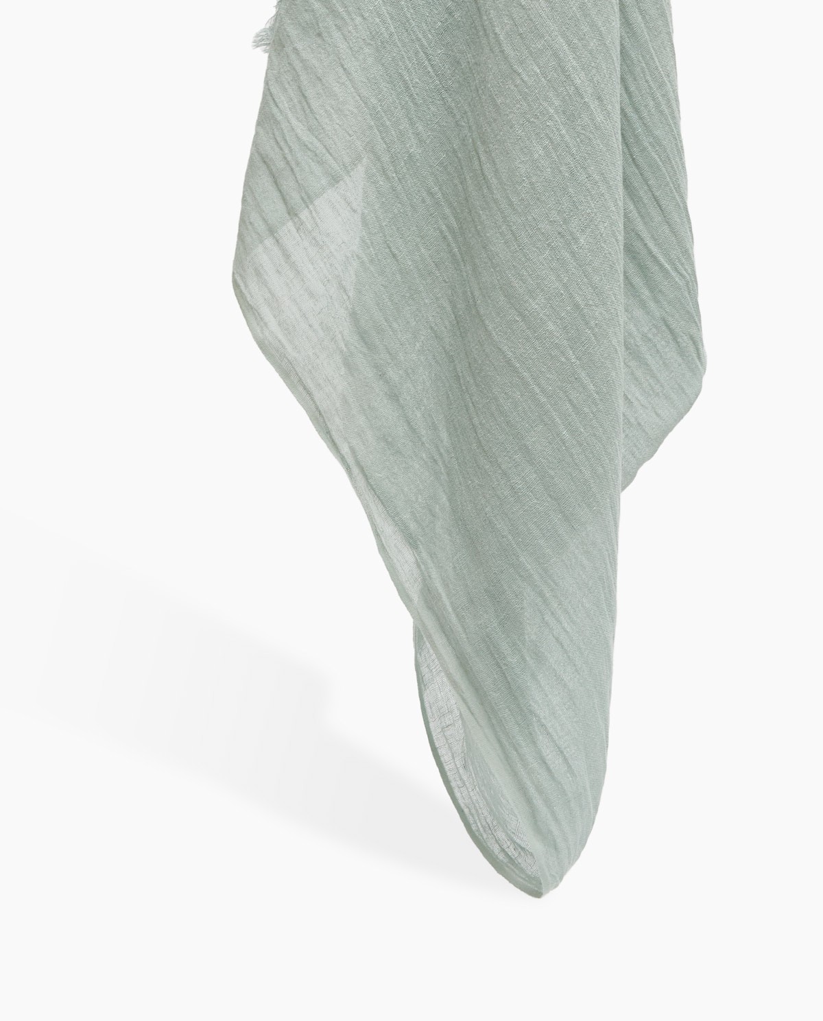 Foulard mousseline de coton et lin vert 1