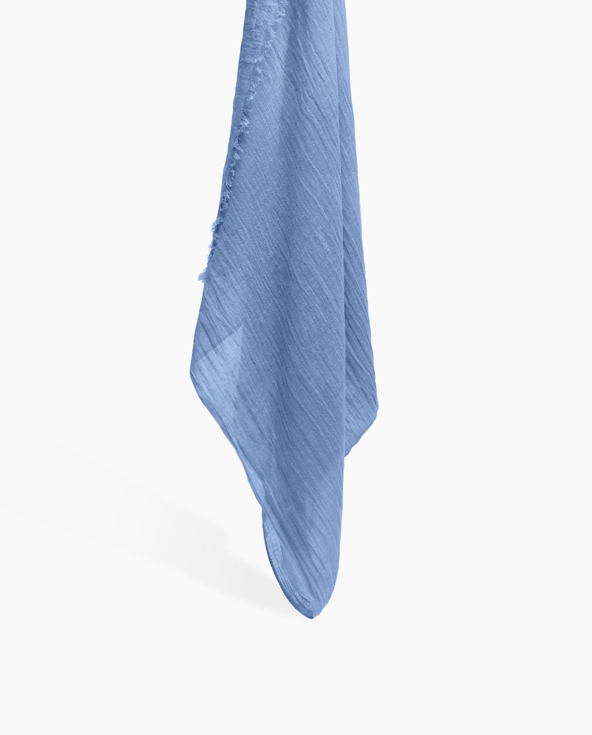 Foulard mousseline de coton et lin bleu royal