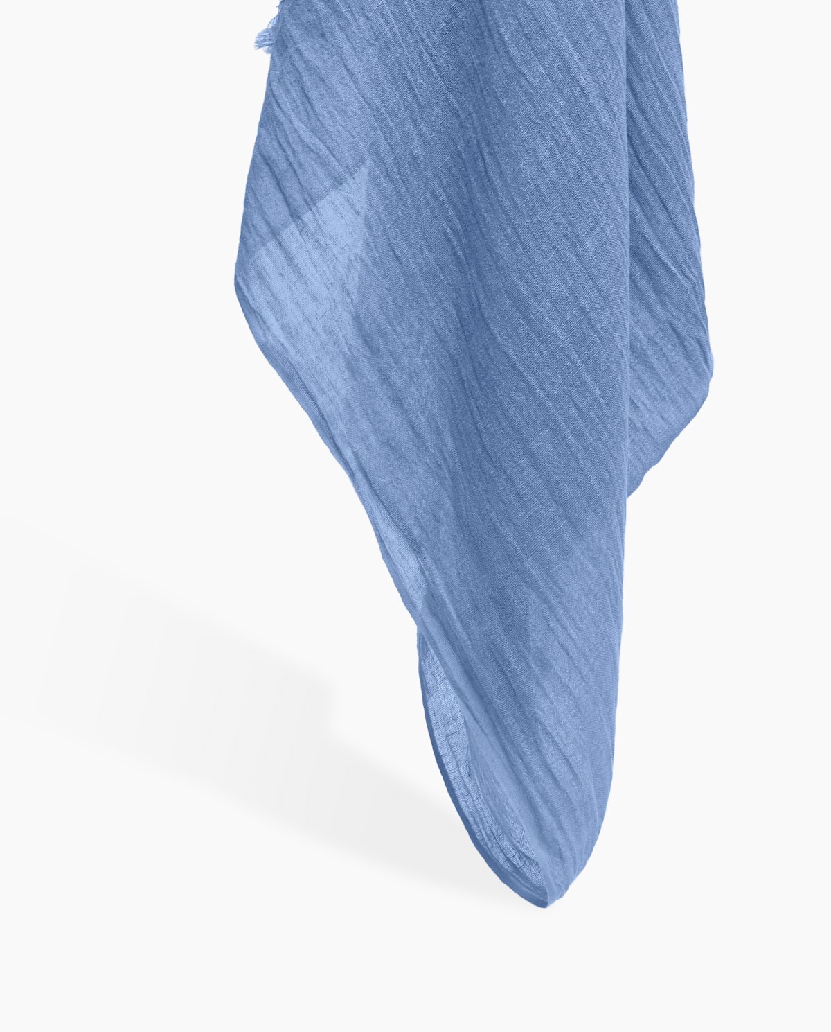 Foulard mousseline de coton et lin bleu royal 1
