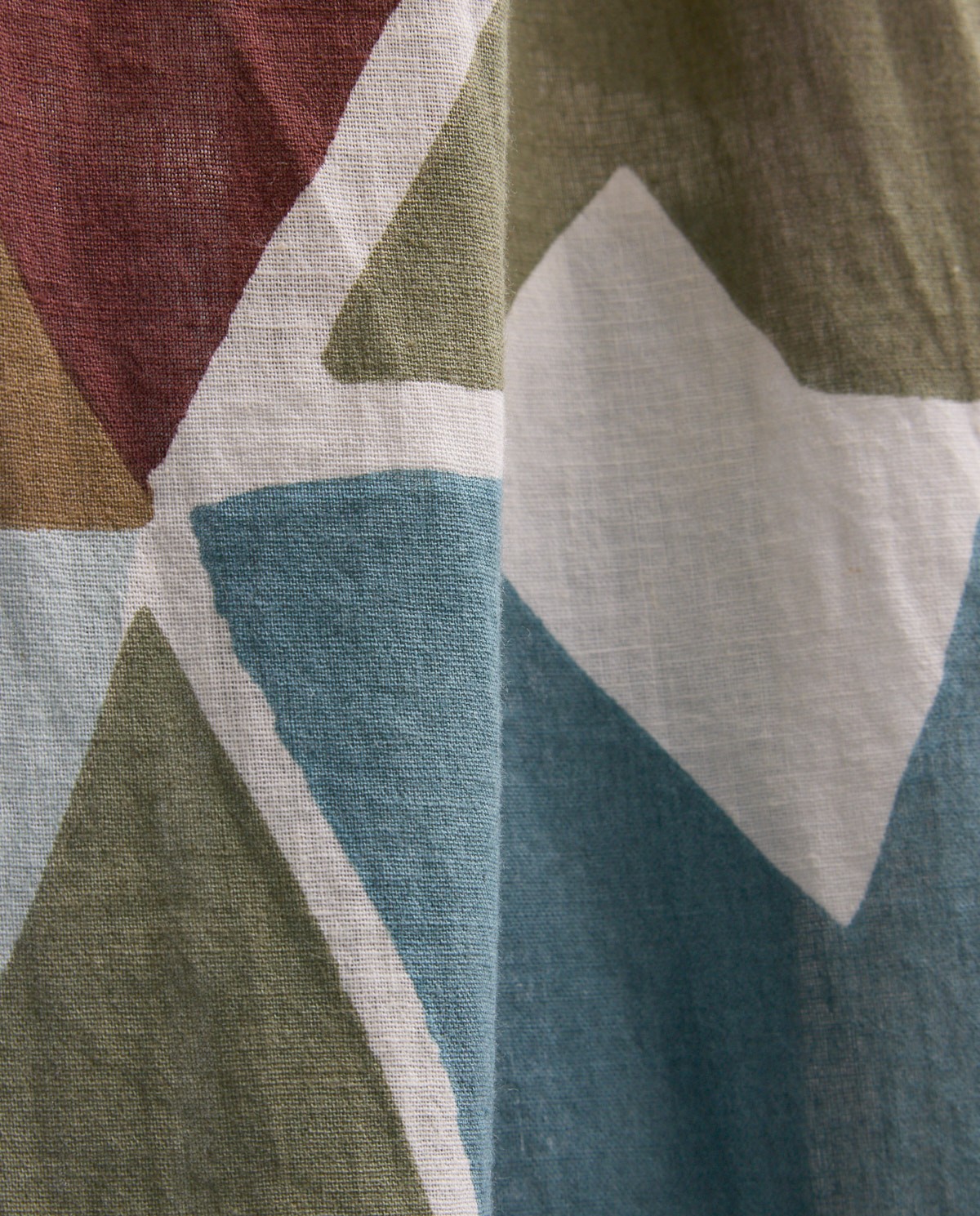 Khaki geometric 100% cotton foulard 3
