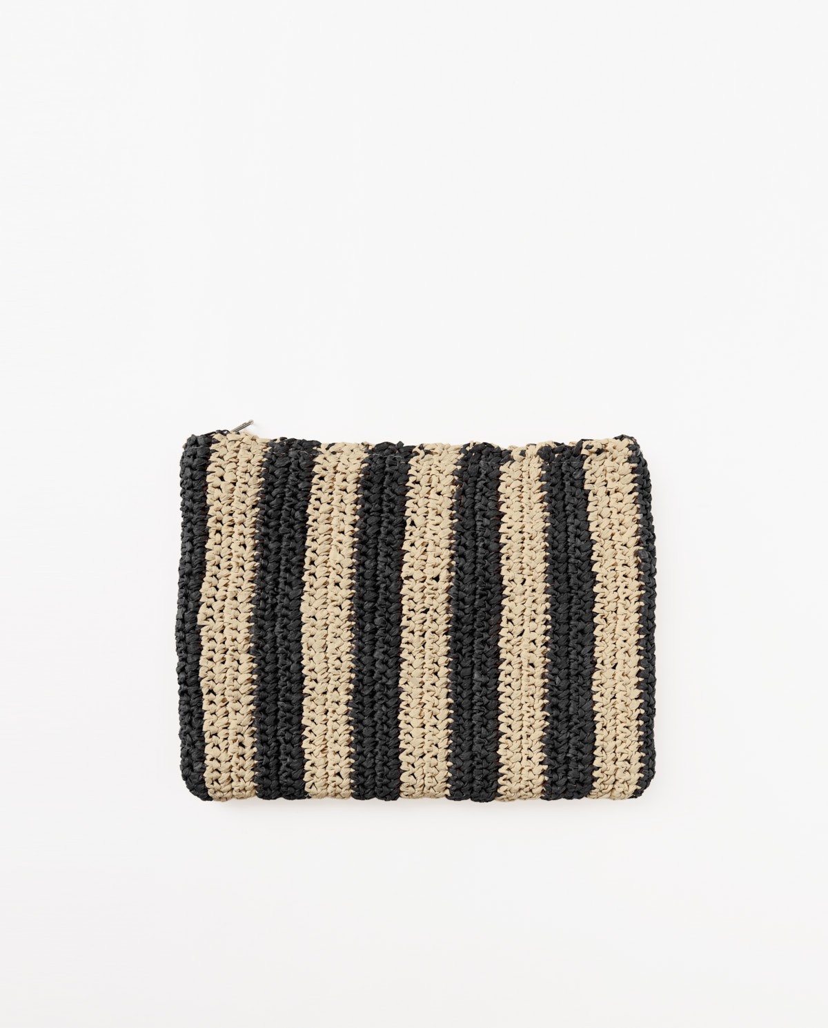 Clutch rafia crudo y negro 4