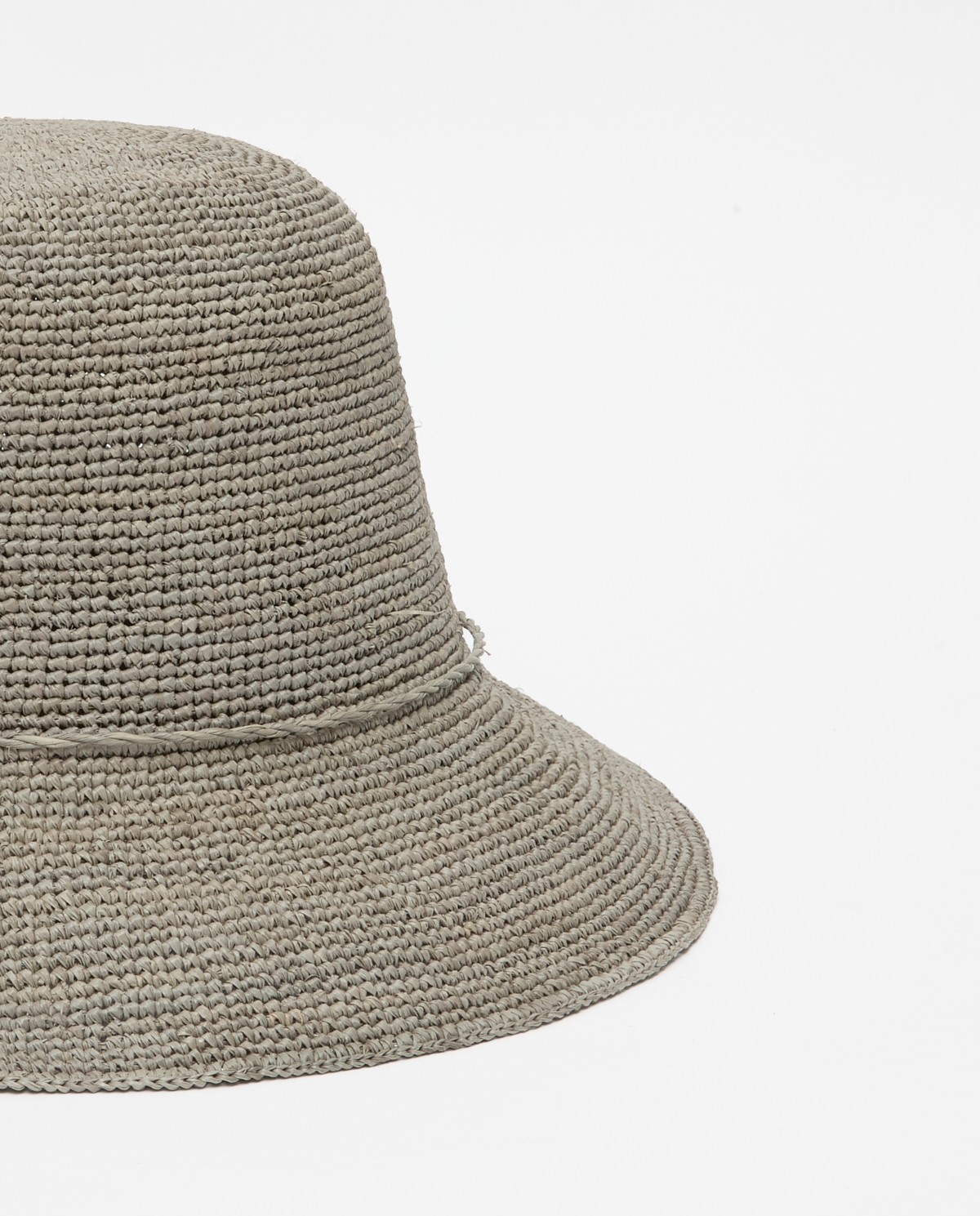 Sombrero handmade rafia gris 3