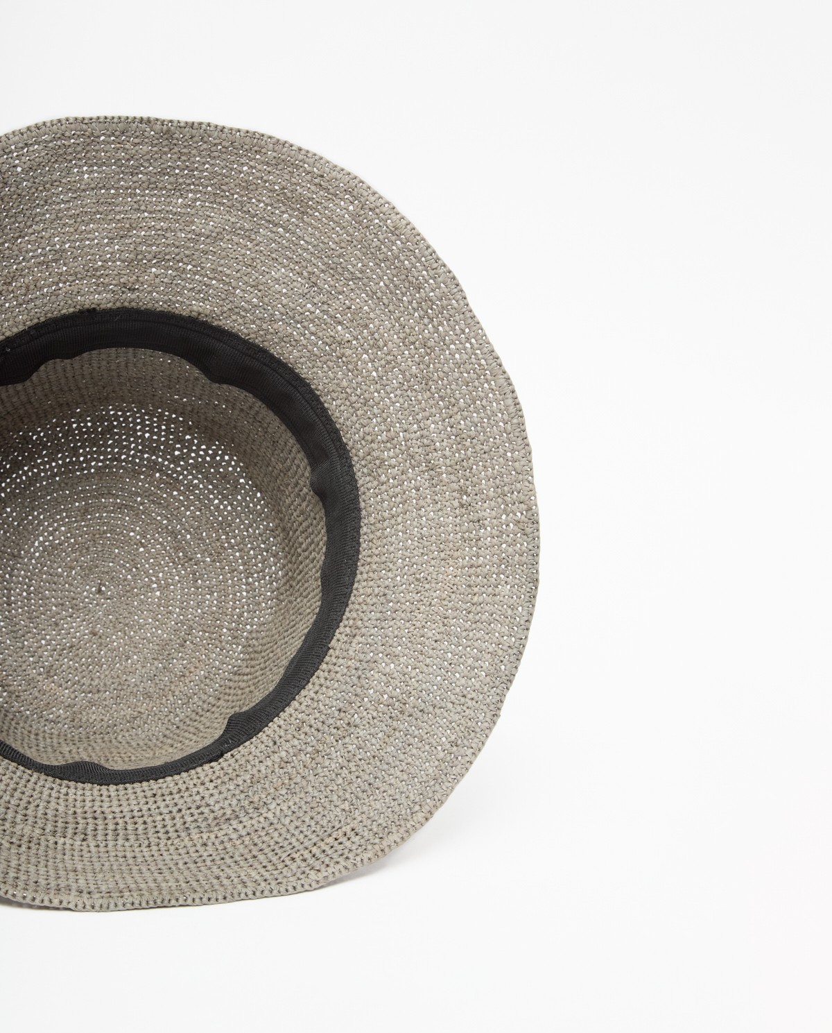 Sombrero handmade rafia gris 4