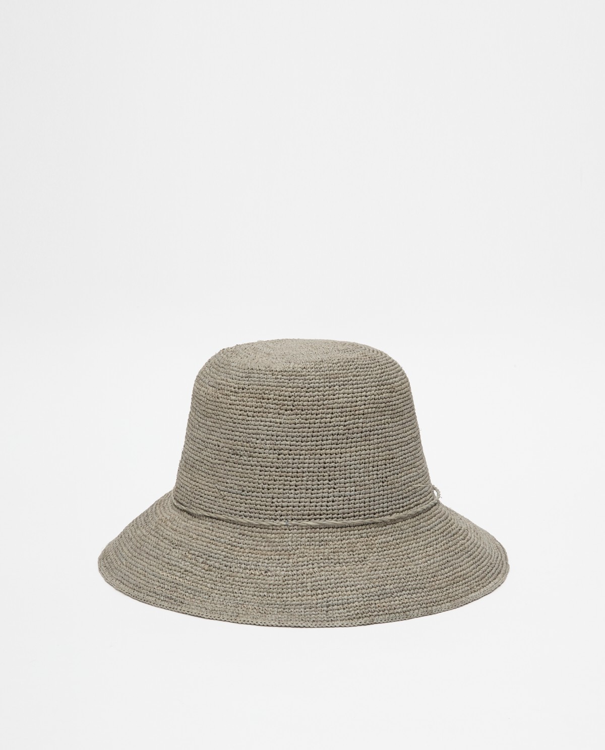 Sombrero handmade rafia gris 5