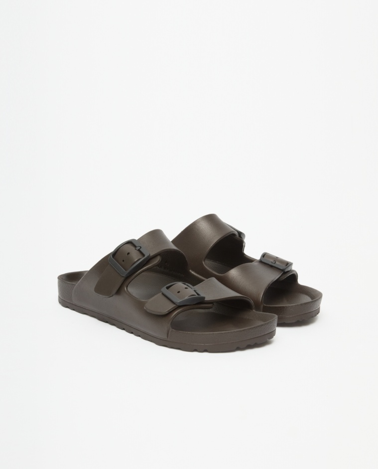 Sandalias hebillas caucho chocolate