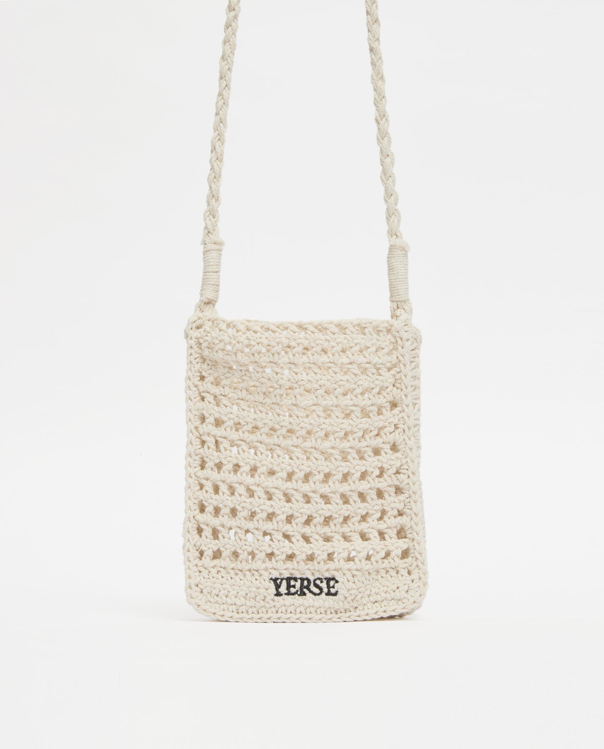 Sac fait main en maille écru 2