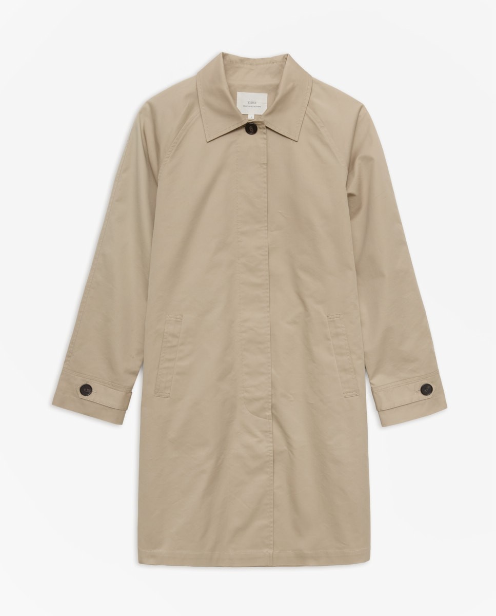 Gabardine col chemise beige