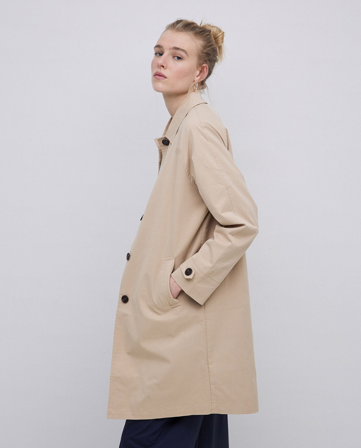 Gabardine col chemise beige 3