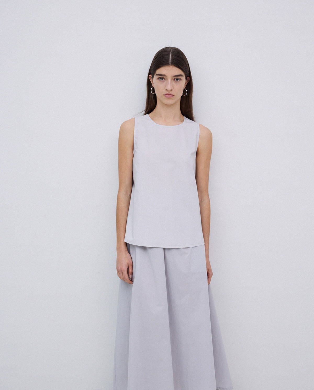 Grey poplin top 2