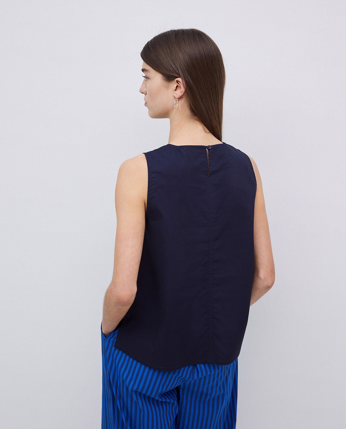 Top popelín azul oscuro 3