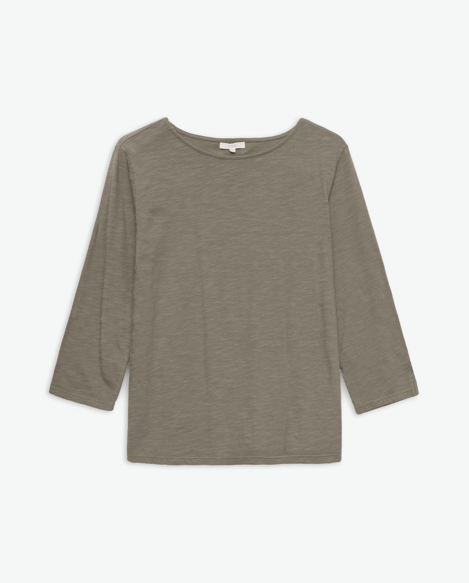 Camiseta 3/4 algodón flamé caqui