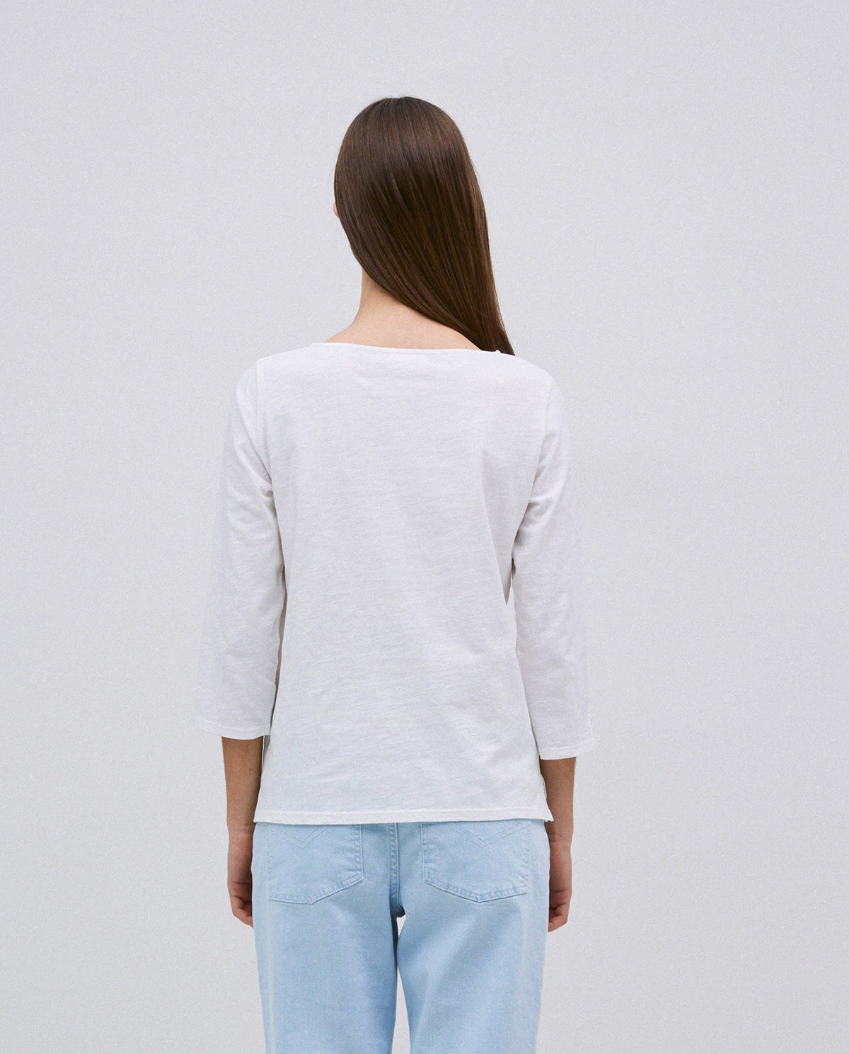 Camiseta 3/4 algodón flamé crudo 3
