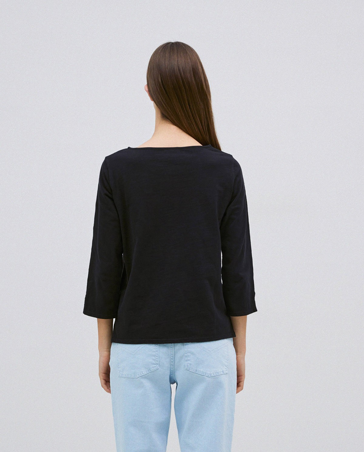 Camiseta 3/4 algodón flamé negro 4