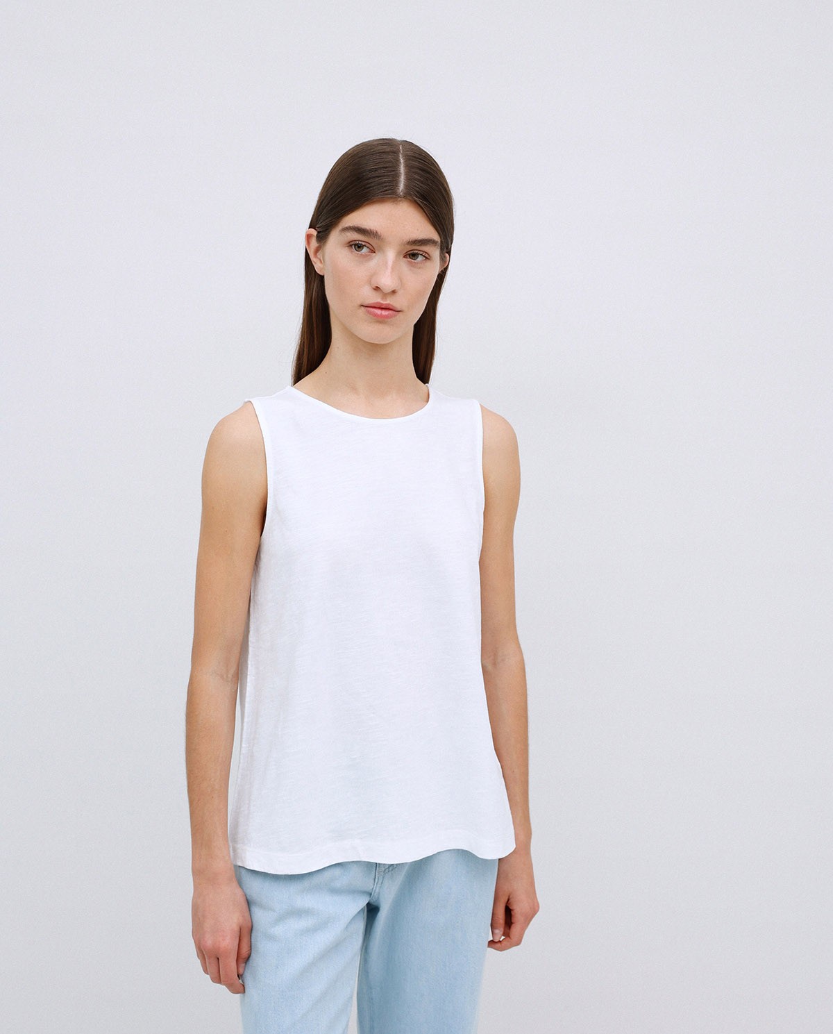 Top algodón flamé blanco