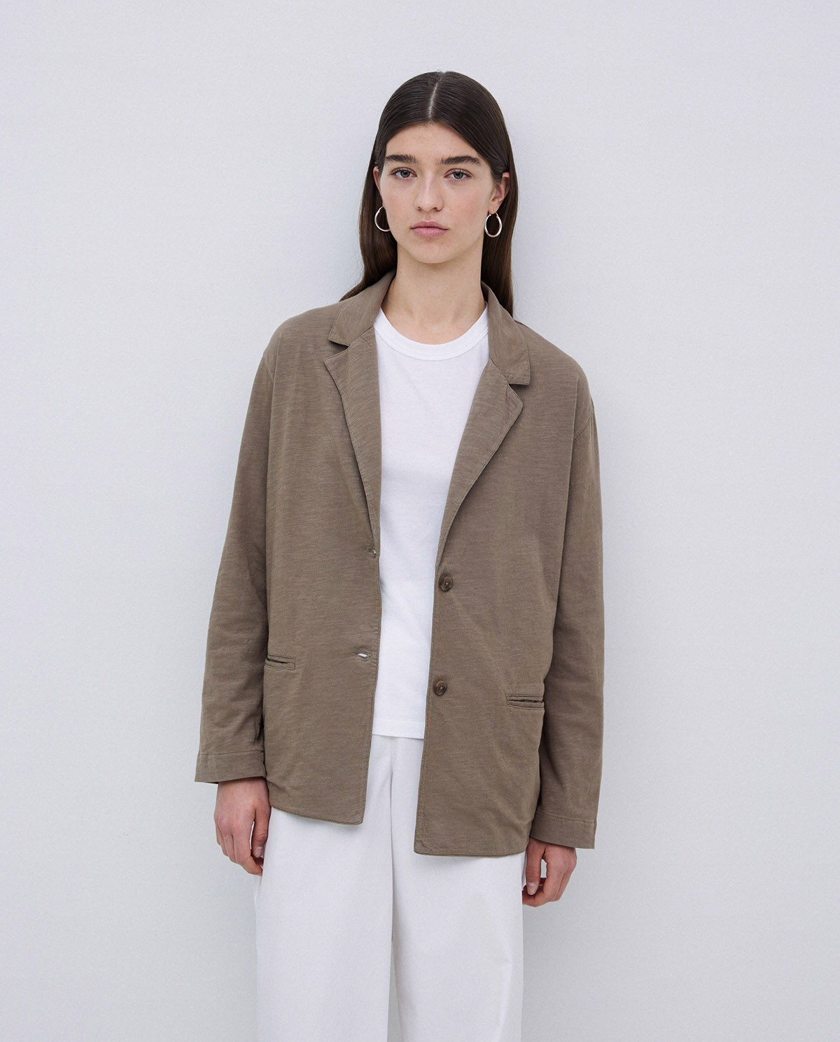 Khaki slub knit sport coat