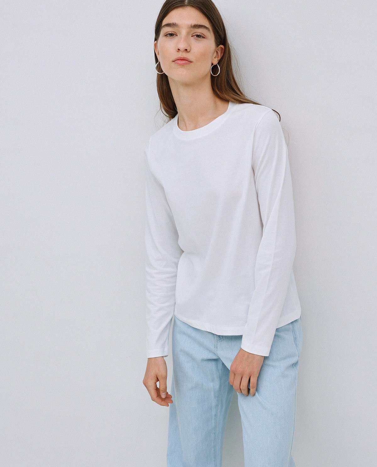 Camiseta básica manga larga blanco