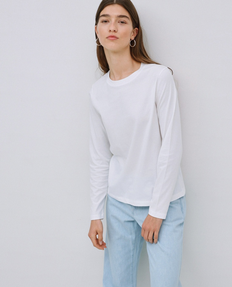 Camiseta básica manga larga blanco
