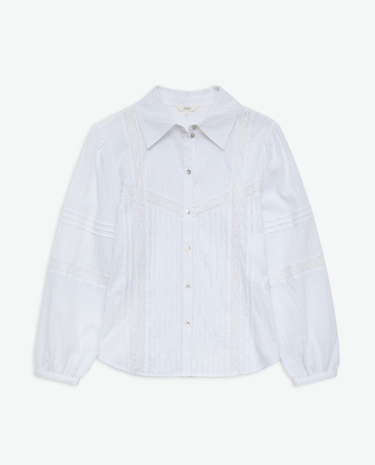 Camisa 100% algodón puntillas blanco