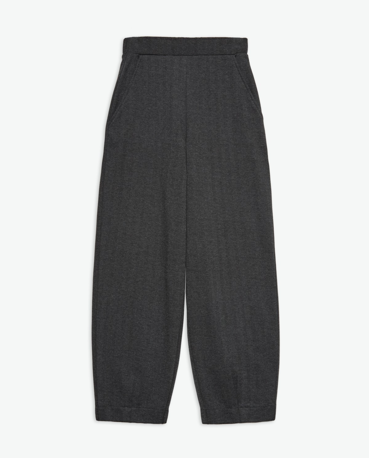 Anthracite herringbone knit pants - Herringbone knit pants 1