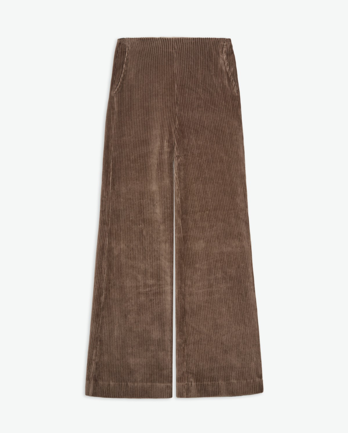 Taupe cotton blend corduroy wide leg pants - Knitted corduroy pants 5