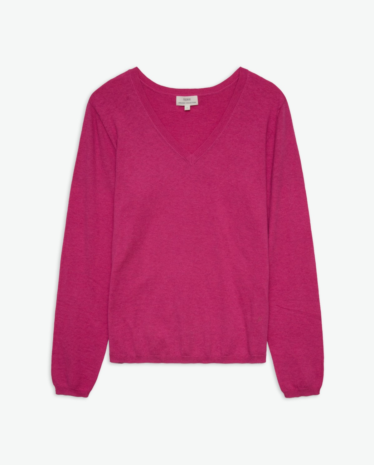 Jersey algodón orgánico cuello pico fucsia oscuro - Jersey algodón orgánico 100% 6