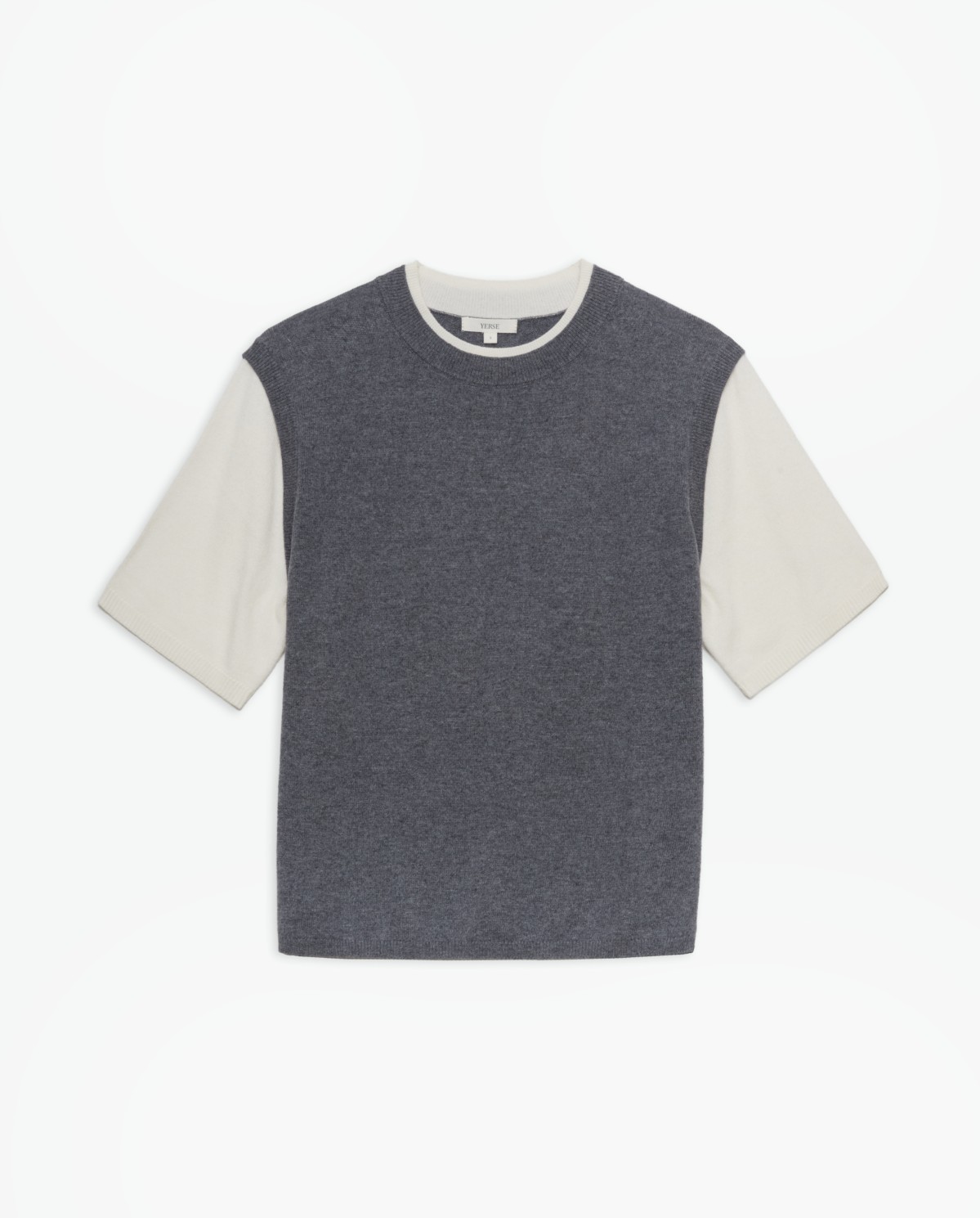 Grey two-tone short-sleeved sweater - Double-garment sweater 6
